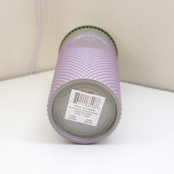 Starbucks Fall 2024 Green Purple Ombre Metallic Studded Tumbler 24 oz Venti - Picture 3 of 3